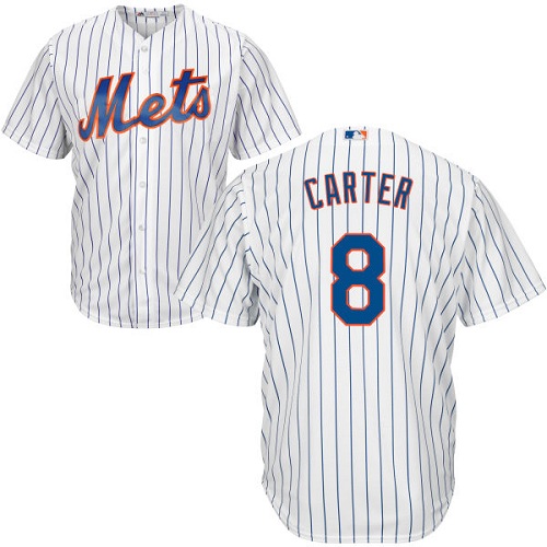 Mets #8 Gary Carter White(Blue Strip) Cool Base Stitched Youth MLB Jersey